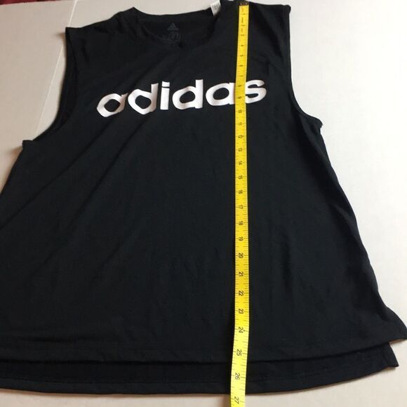 ADIDAS Black Logo Loose Muscle Tank Top Active Work-Out Sz Small - Picture 11 of 15
